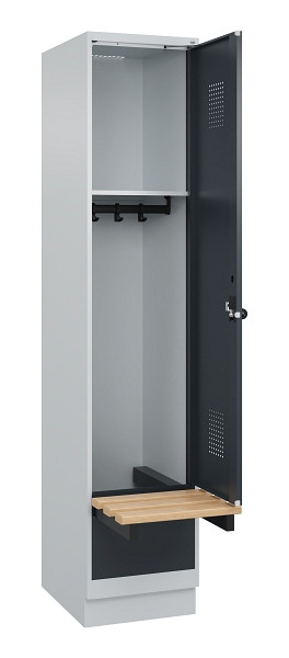 C+P Spind Evolo PLUS, 1 Abteile, 1950x400x815mm, 7035/7016, Drehriegel, 049040-12 S10012