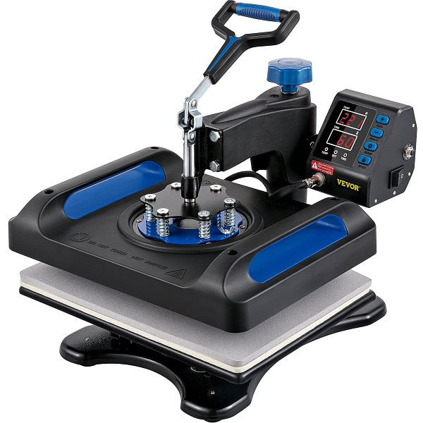 VEVOR Transferpresse 30 x 38 cm, 1000 W, 220V, 360, Sublimation, Farbe: schwarz / blau, YTSYD1215220VANM1V2