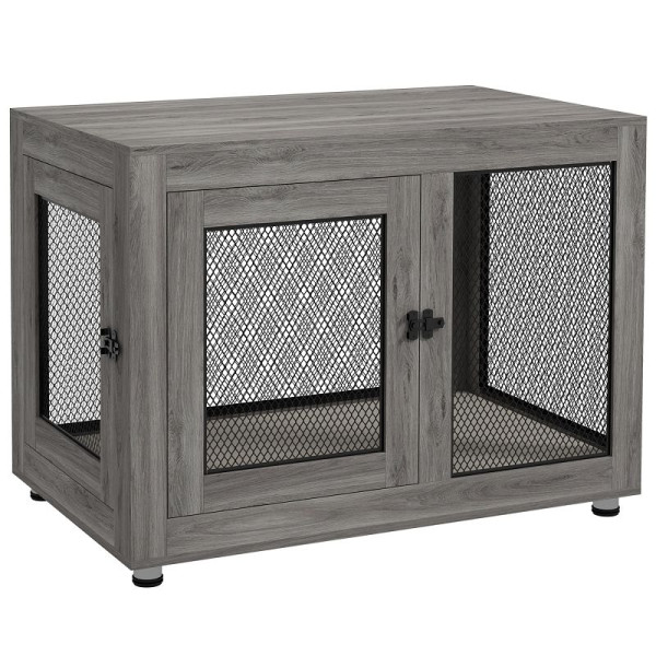 PawHut Hundebox Hundekäfig, Modernes Design, verriegelbar, 2 Türen, 94 x 60 x 71,5 cm, D02-132V01GY