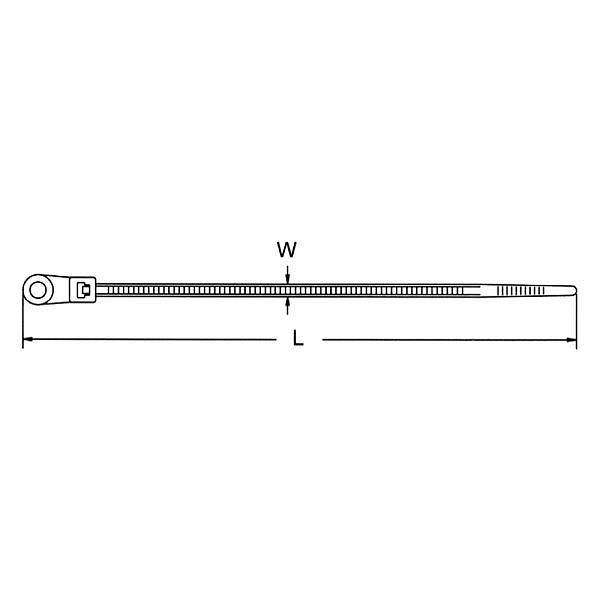 Haupa Kabelbinder natur 398x7,9 mm mit Befestigungsöse, VE: 100 Stück, 262834