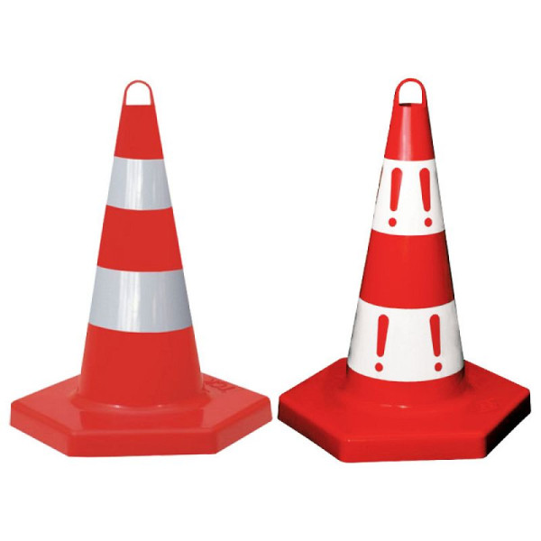 Stein HGS Leitkegel aus PP mit Universalöse, mit 2 silbernen Streifen / ohne !-Zeichen, 12406