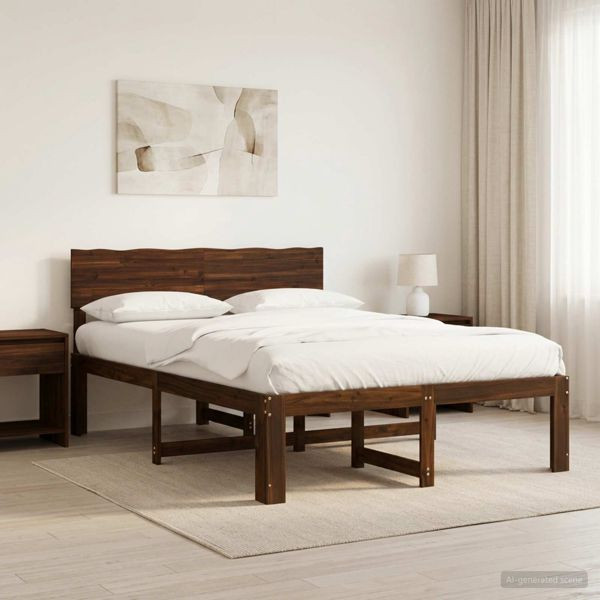 vidaXL Doppelbettgestell mit Kopfteil ROSTOCK Dunkelbraun 120 x 190 cm, 903359