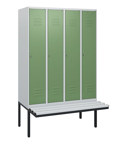 C+P Umkleidespind Classic PLUS, 4 Abteile, 1950x1200x815mm, 7035/6011, Zylinderschlösser, 0800405-40 S10051