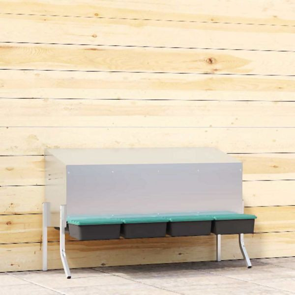vidaXL Hühner-Nistkasten 3 Fächer mit Beinen Verzinkter Stahl, 4104904