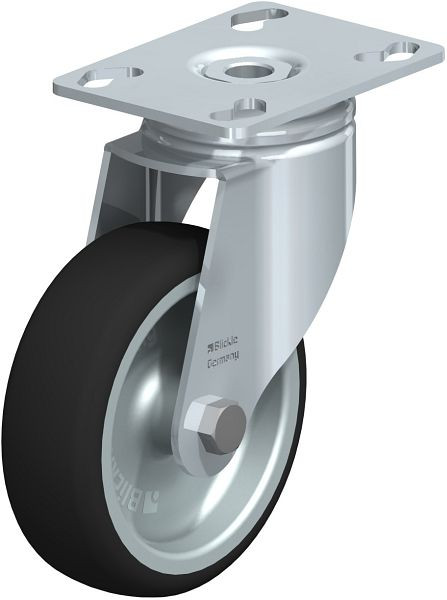 Blickle LKPA-PATH 101G Apparate-Lenkrolle mit Anschraubplatte, Thermoplastisches Polyurethan, Grau, 846966