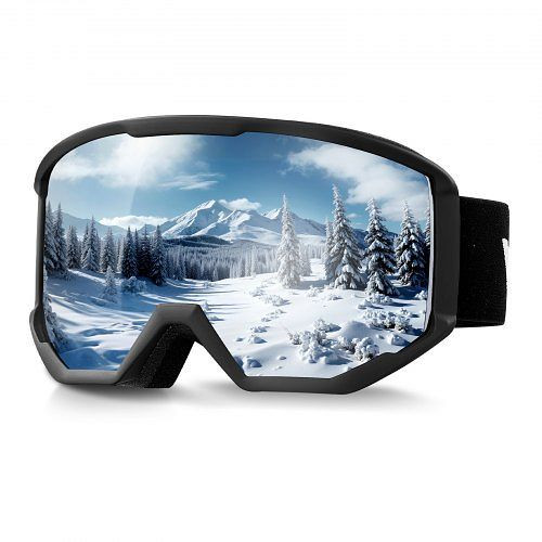 VEVOR Skibrille, zylindrische Linse Silver Mirror Revo, OTG Anti-Beschlag, geeignet für Skifahren, Snowboarden, HXJYKHSBDCXJCK3TG001V0