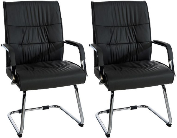 CLP 2er Set Besucherstühle Sievert, schwarz, 323003