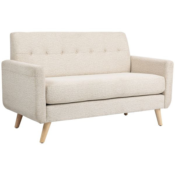 HOMCOM Zweisitzer-Sofa, komfortabel, 134x71x82 cm, Beige, 839-958V01BG