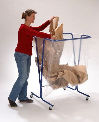 DENIOS Abfallsackhalter 600 Liter, mobil, blau, 265636