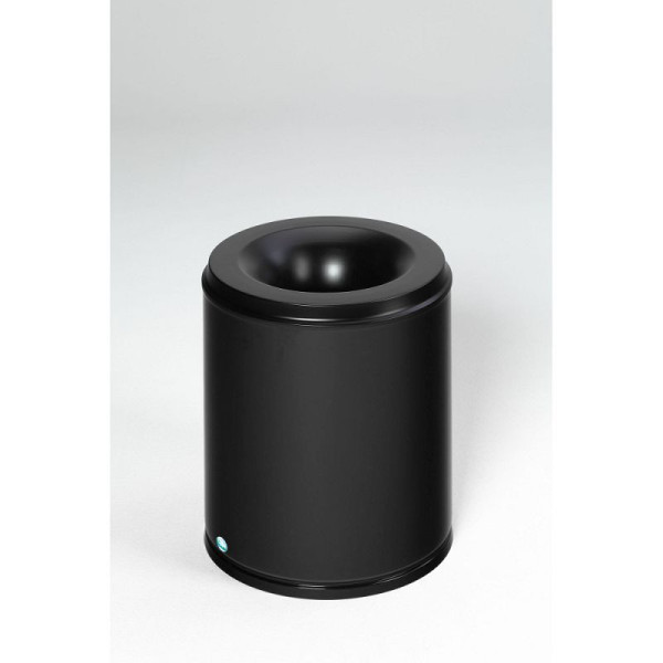 STEIN HGS Papierkorb feuersicher, Tiefschwarz (RAL 9005), 80 l, 82080.0031