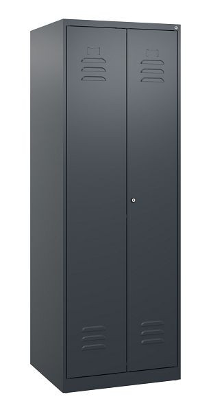 C+P Umkleidespind Classic PLUS, Doppel-Spind, 2 Abteile, 1700x600x500mm, 7016/7016, Zylinderschloss, 0800027-20P S10023