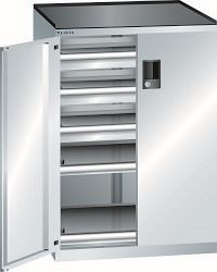 LISTA Schubladenschrank 36x27E (BxTxH) 717x600x1020mm CODE Lock, Lichtgrau 3 Schubladen, 2 Auszugböden, Tragkraft Schubladen: 75kg, 79.412.020.C