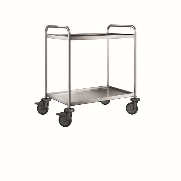 B.PRO SW 8 X 5-2 Servierwagen aus rostfreiem Edelstahl mit Kunststoffrollen, 569769