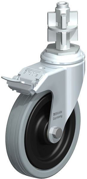 Blickle LKRA-VPA 125K-11-FI-E17 Apparate-Lenkrolle mit Expander & Feststeller, Vollgummi, Grau, 616250