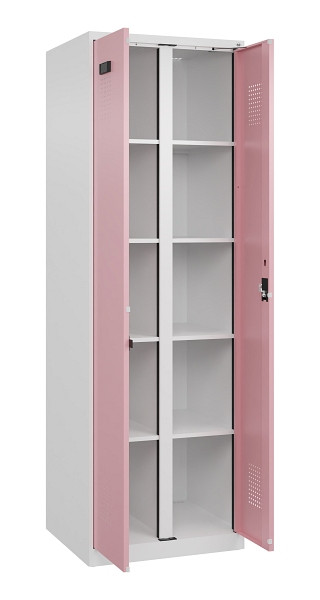 C+P Wäsche-Spind Evolo PLUS, 2 Abteile, 1850x600x500mm, 9016/3015, Verschluss Zylinderschloss, 049002-20B S10045