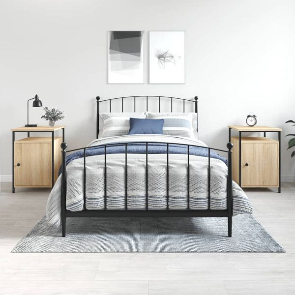 vidaXL Nachttische 2 Stück Sonoma-Eiche 40x42x60 cm Holzwerkstoff, 825866