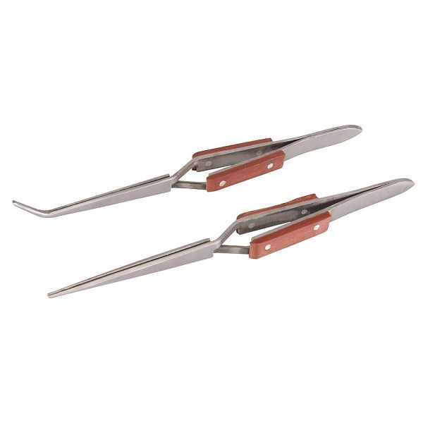 Silverline Lötpinzetten, 2-tlg. Satz, 162 u. 165 mm, 696669