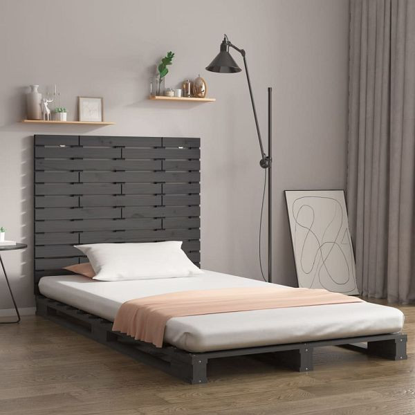 vidaXL Wand-Kopfteil Grau 146x3x91,5 cm Massivholz Kiefer, 824685