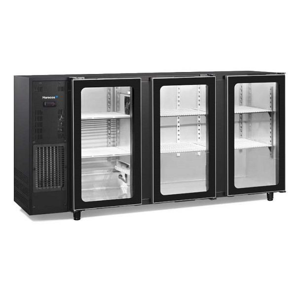 Marecos schwarzem Barkühlschrank mit 3 Glastüren, 206.032