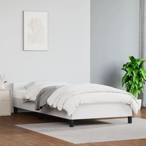 vidaXL Bettgestell mit Kopfteil ohne Matratze Weiß 80x200 cm, 347466