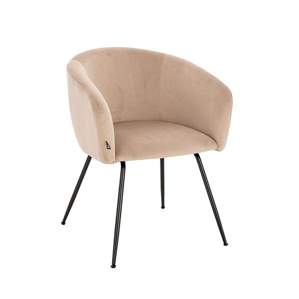 HOME DELUXE Esszimmerstuhl ARIA Samt Beige - Stückzahl: 1, 55973