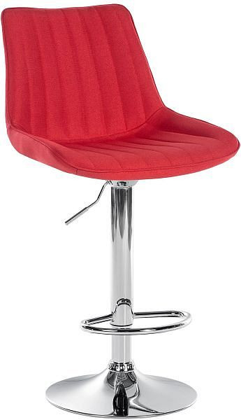 CLP Barhocker Toni Stoff chrom, rot, 321542, 4251756484606