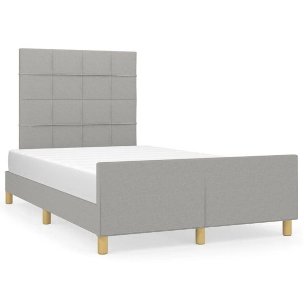 vidaXL Bettgestell mit Kopfteil Hellgrau 120x190 cm Stoff, 3270513
