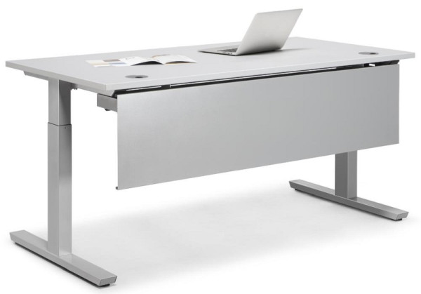 Deskin Knieraumblende 800 PROFI M, Metall Alusilber RAL 9006, H 350 x B 646 x T 16 mm, 288938