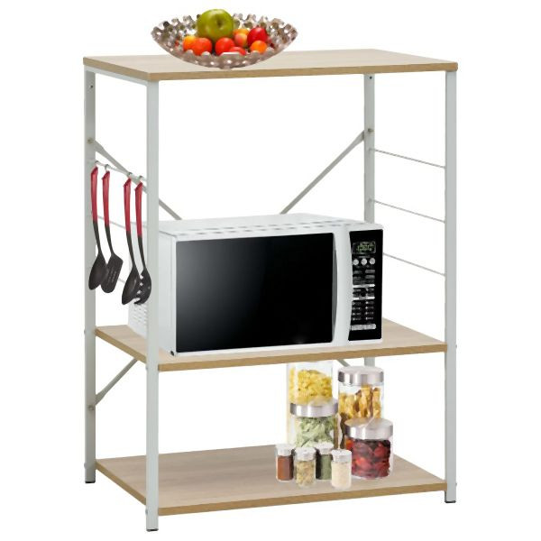 vidaXL Mikrowellenregal Weiß Eiche 60×39,6×79,5 cm Holzwerkstoff, 288237