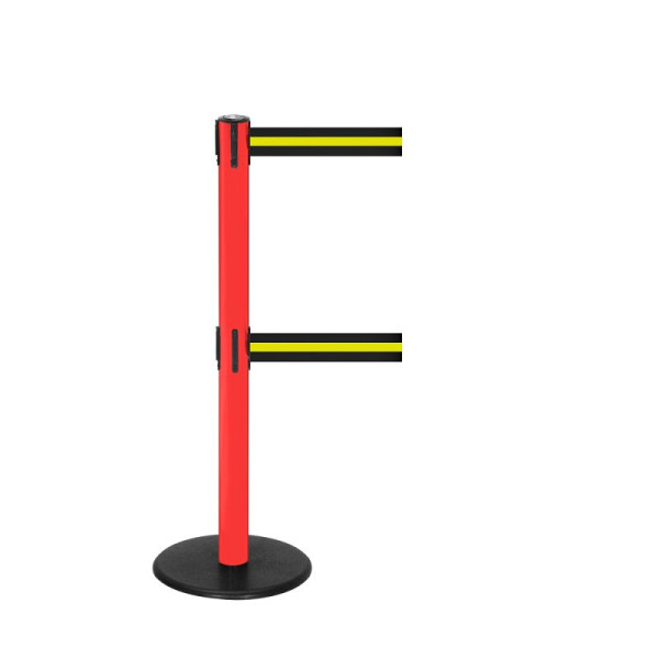 Stein HGS Personenleitsystem -P-Line Duo-, rot, schwarz/gelb/schwarz waagerecht (gestreift), mit Gurtendstück (Standard), Gurtlänge: 2 x 2,3 m, 14149-0802