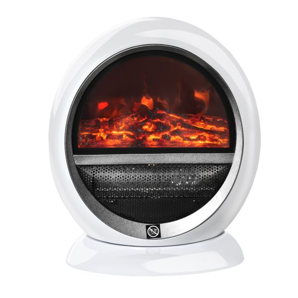 HOMCOM LED Elektrokamin Standkamin Kaminofen mit Flammeneffekt 1500W ABS-Kunststoff Weiß 30,5 x 18 x 35 cm, 820-221V90