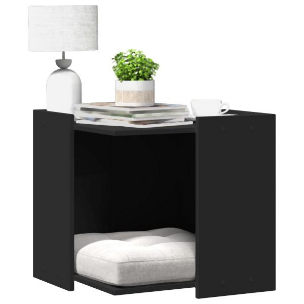 vidaXL Katzenklo Schwarz 53x53x51 cm Holzwerkstoff, 857752
