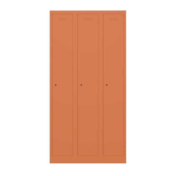 Bisley Garderobenschrank Primary Locker, 3 Abteile, 603 orange, PL3050T1603