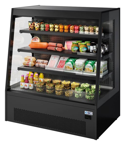 ISA Wandkühlregal GALAXY TN H150 1250 OPEN, für Take-Away Kühlprodukte und Getränkekühlung, steckerfertig, Umluftkühlung, 4538050150125