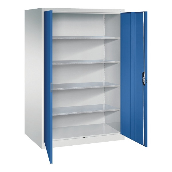 C+P Flügeltürenschrank Acurado, H1950xB1200xT800mm, 7035/5010, Traglast 70 kg, 8934-00 S10328