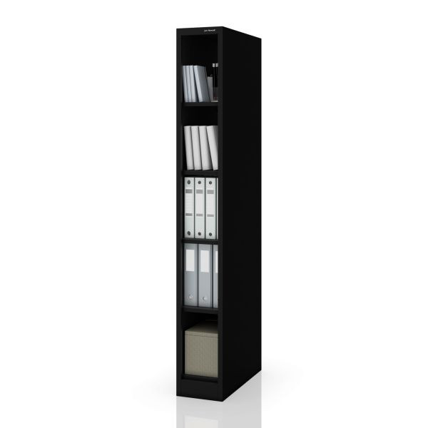 Jan Nowak Schmales Metall-Archivregal für Dokumente, Schwarz, 250x1850x600 mm, TIM, 2484
