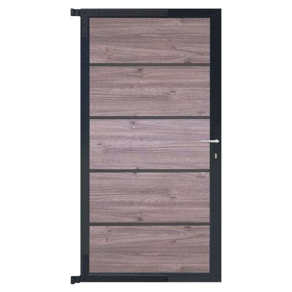 T&J FARÖ-Tor-Komplettset, 90 x 175 cm, Esche-grau/anthrazit, 44147