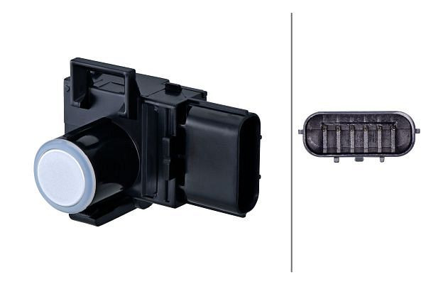 HELLA Sensor, Einparkhilfe, 6-polig, gesteckt, lackierbar, 6PX 358 141-971