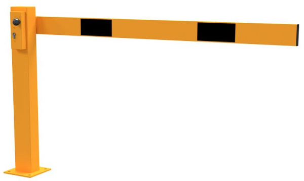 Schake Kompakte Handschranke 1,5m, gelb / schwarz, mit Profilzylinderschloss, 4011_151ZPBG