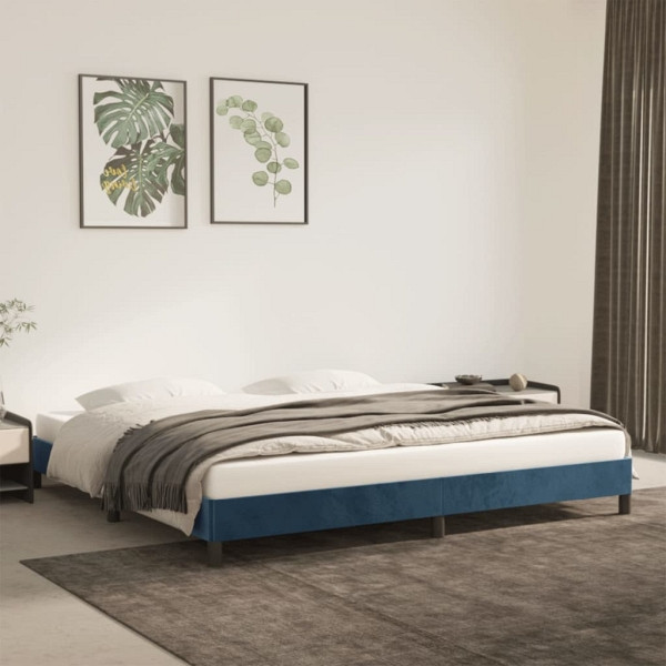vidaXL Bettgestell Dunkelblau 200x200 cm Samt, Polyester, 346998