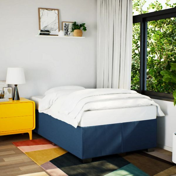 vidaXL Bettgestell Blau 120x190 cm Stoff, besserer Schlaf, 3284463