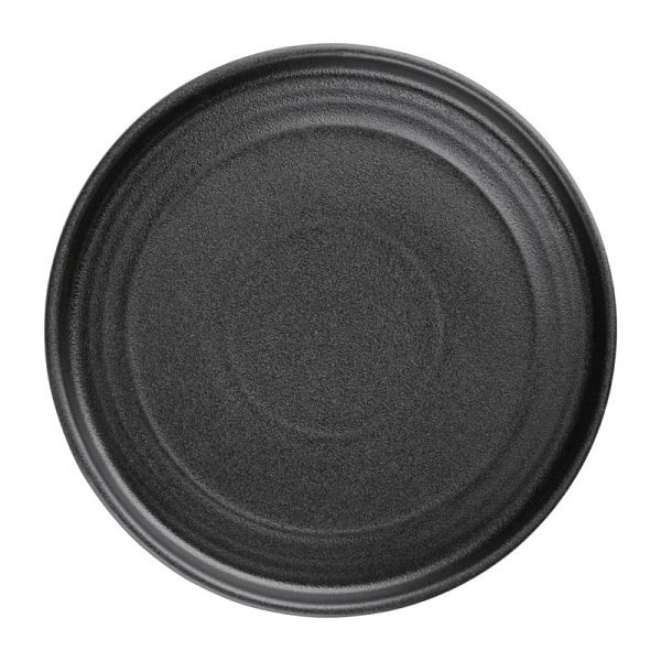 Olympia Cavolo flache runde Teller strukturiert schwarz 180mm Packung mit 6 Stück, FD908