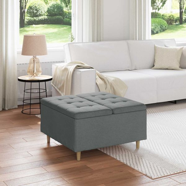 vidaXL Aufbewahrungsottomane Dunkelgrau 80 x 80 x 45 cm Stoff, 876834