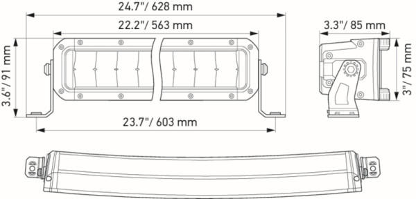 HELLA LED-Fernscheinwerfer, Black Magic Double Row Curved Lightbar 21.5", 12/24V, 5880lm, doppelte Ausführung/gewölbt, ECE, glasklar, 1FJ 358 196-601