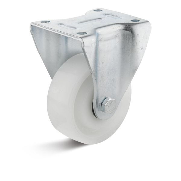 Torwegge Polyamid Bockrolle, Tragfähigkeit 420 kg, Rad-Ø 80 mm, Radbreite 37 mm, Bauhöhe Gehäuse 80,5 mm, Gesamtbauhöhe 120,5 mm, 0051067