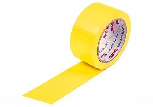 monta PVC-Klebeband 250, gelb, 50 mm breit x 66 lfm, Stärke 57µ, VE: 36 Rollen, 299537