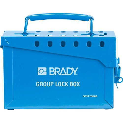 DENIOS Gruppenverschlusskasten blau, aus Metall, für bis zu 40 Schlösser, 311846