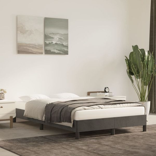 vidaXL Bettgestell Dunkelgrau 120x200 cm Samt, 346965, 8720287170143