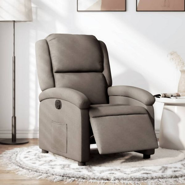 vidaXL Relaxsessel Elektrisch Taupe Stoff, Entspannung, 3204148
