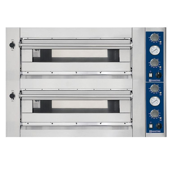 Mastro PRO Elektro-Pizzaofen für 4+4 Pizzen ø 35 cm, mechanische Bedienung, 1100 x 1000 x720 mm, CAB0121